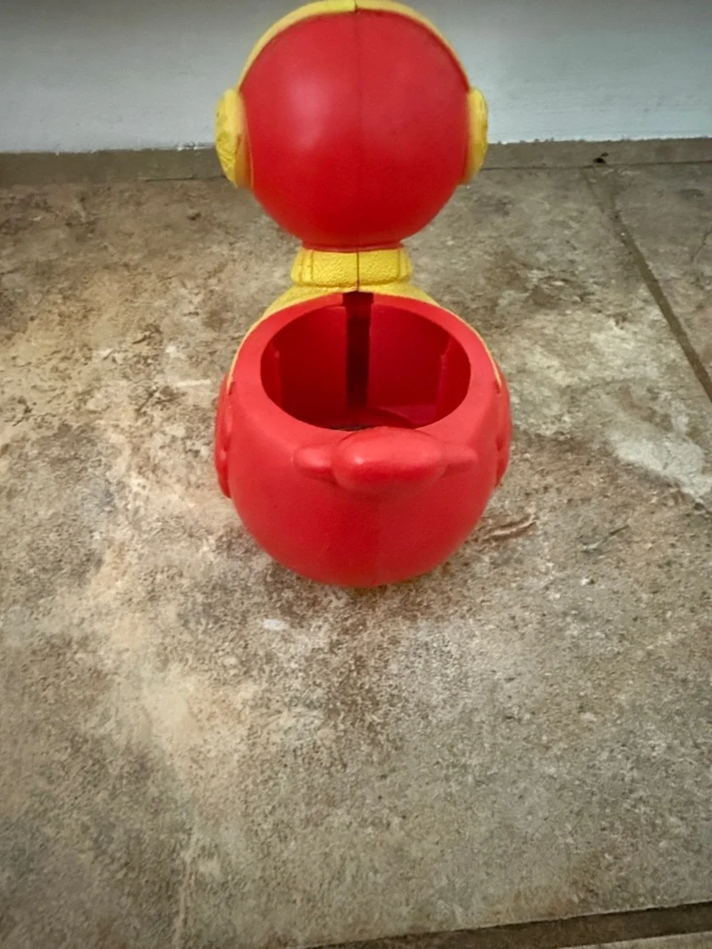 Red and Yellow 1974 vintage Kenner “Ice Bird” shaver for snow cones